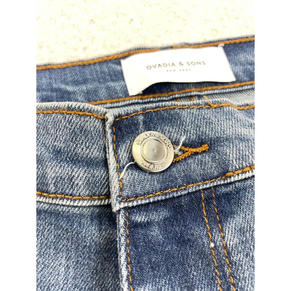 Ovadia & Sons Slim Fit Jeans Mens 36 Blue Distressed Denim Stripe Detail Street - Picture 6 of 11